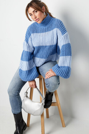 Warm knitted striped sweater - pink h5 Picture3